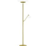 Lampadaire LED avec liseuse métal doré verre albâtre