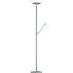 Lampadaire LED avec liseuse métal nickel verre albâtre