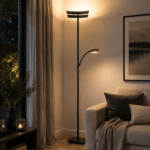 Lampadaire LED avec liseuse métal anthracite