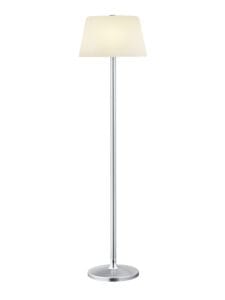 Lampadaire métal nickel verre opale