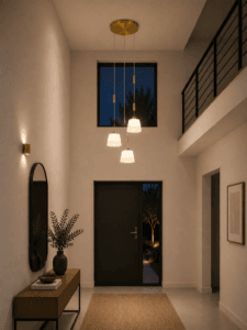 Suspension LED métal doré verre opale